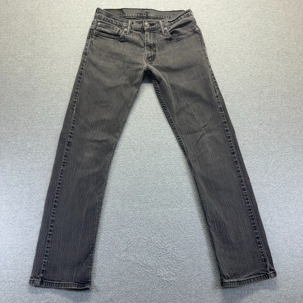 Levis 514 Jeans Mens 31X32 Black‎ Straight Low Rise Stretch Distressed Denim